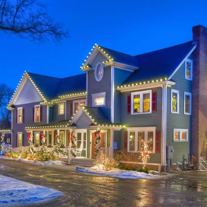 nice home with holiday lighting